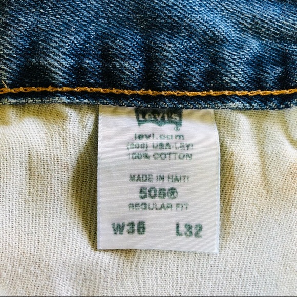 Levi's 505 High-Rise Regular Fit 100% Cotton Y2K Jeans. W36 x L32 - Picture 6 of 12